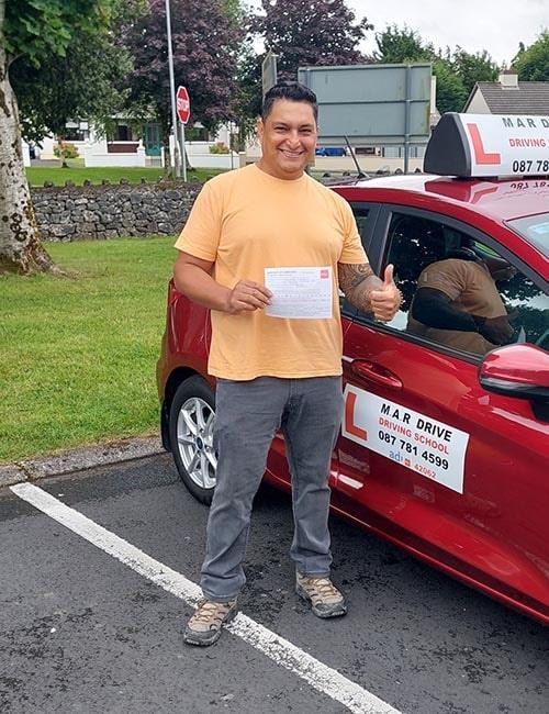 Congratulations to Rodrigo on passing his car test in Ennis