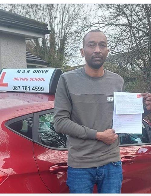 Congratulations to Mahieldin on passing his car test in Ennis