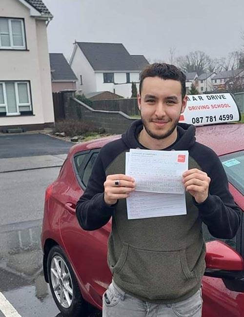 Congratulations to Fayed on passing his car test in Ennis